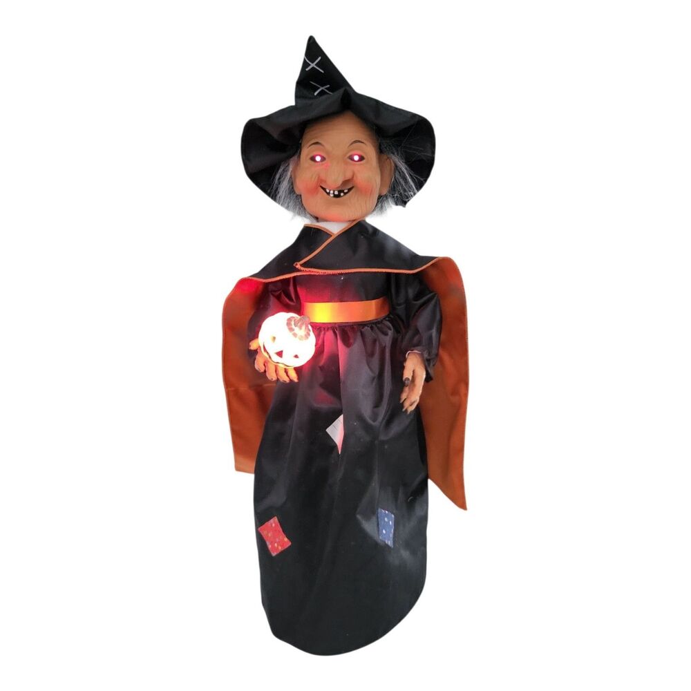 1994 Vintage Halloween Telco Motion-ette Animated Witch 20" Moves & Lights Sound